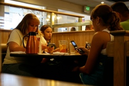 Family on smart phones