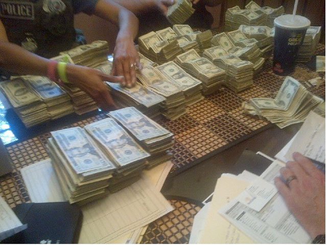 seized cash from illegal gambling